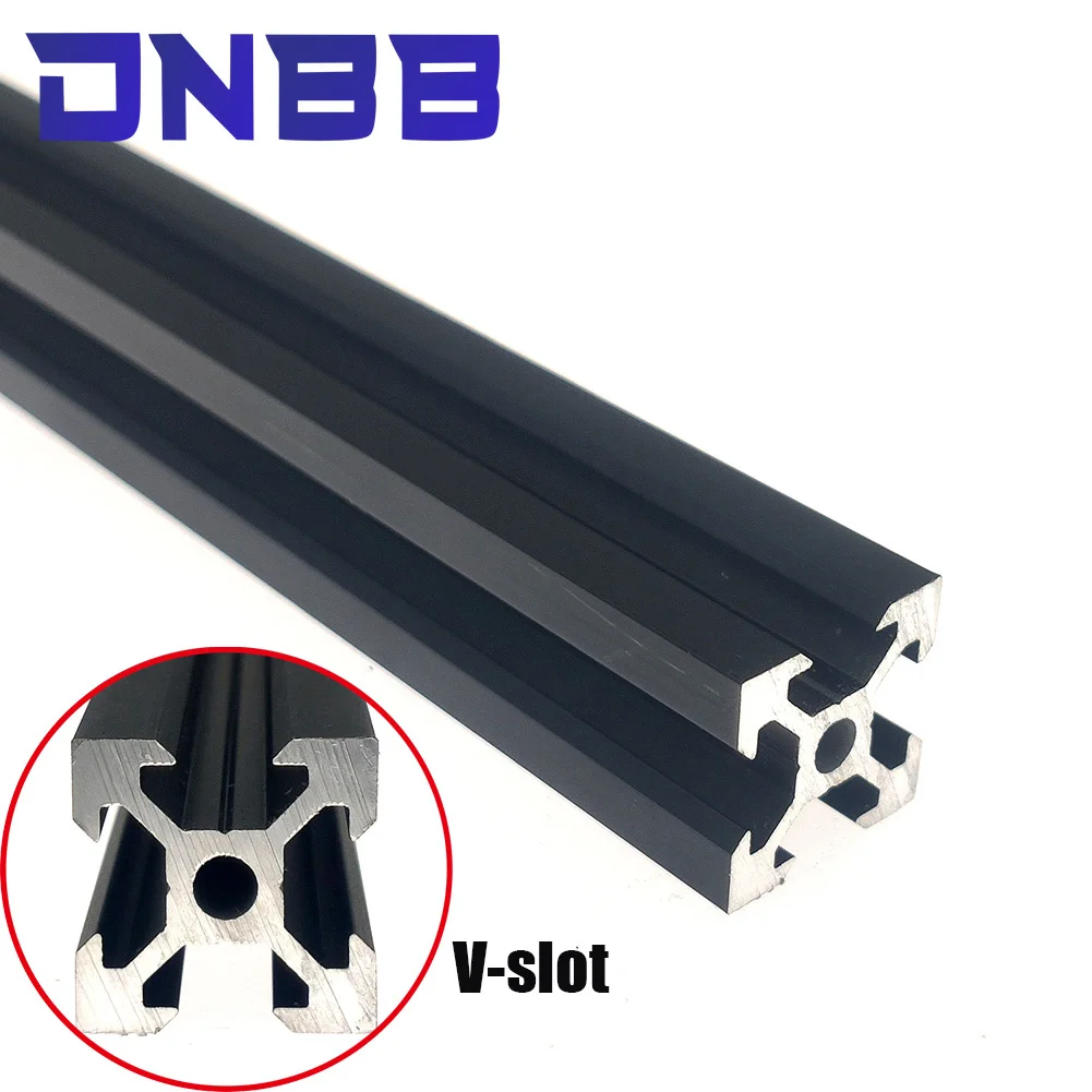 V Slot Aluminum Extrusion - ออกไซด์สีดํา 100-800 มม.2020 V สล็อตอลูมิเนียมโปรไฟล์ Extrusion