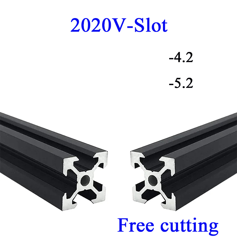 V Slot Aluminum Extrusion - 2ชิ้น2020 V-สล็อตอะลูมิเนียมโปรไฟล์ extrusions อลูมิเนียมมาตรฐานยุโรป100-1000mm สำหรับ mesin